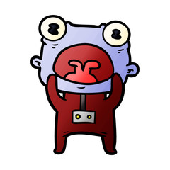 cartoon weird alien communicating