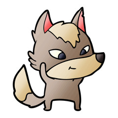 friendly cartoon wolf