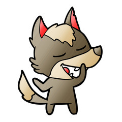 cartoon wolf laughing