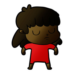 cartoon indifferent woman
