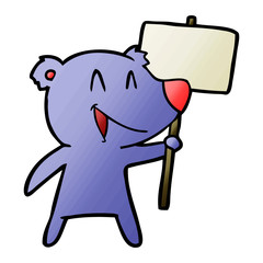 protester bear cartoon
