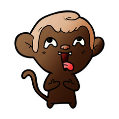crazy cartoon monkey