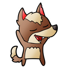 cartoon wolf laughing