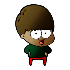 happy cartoon boy