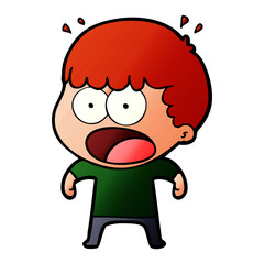 Obraz premium cartoon shocked man