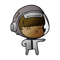 Obraz premium cartoon curious astronaut