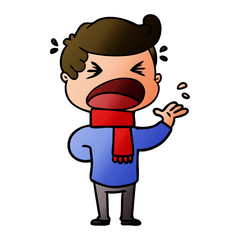 cartoon shouting man