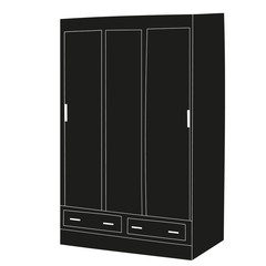vector, isolated furniture, wardrobe, silhouette