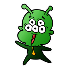 happy cartoon alien