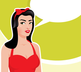 Vector illustration of a retro woman poster
