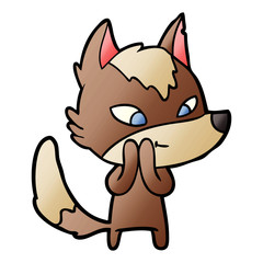 friendly cartoon wolf
