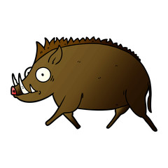 cartoon wild boar