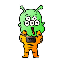 happy cartoon alien