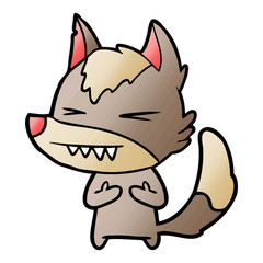 angry wolf cartoon