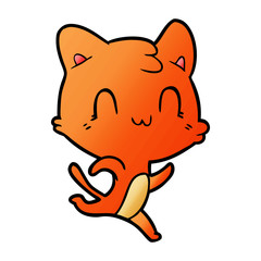 cartoon happy cat