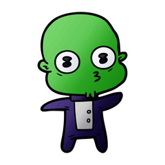 cartoon weird bald spaceman