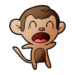 Obraz premium shouting cartoon monkey