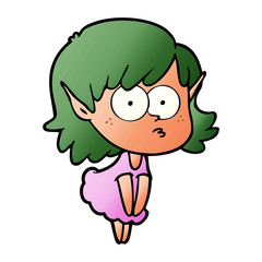 Obraz premium cartoon elf girl staring