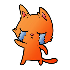 crying cartoon cat pointing