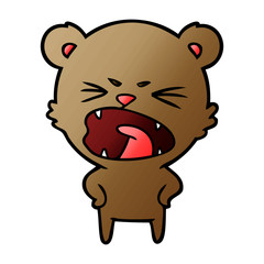 angry cartoon bear