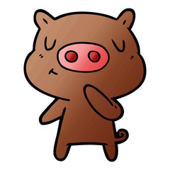 Fototapeta premium cartoon content pig