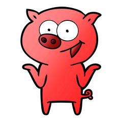 cartoon pig with no worries