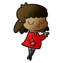 cartoon indifferent woman