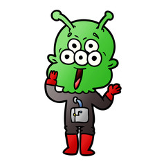 happy cartoon alien