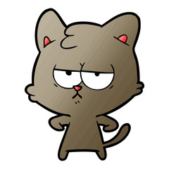 bored cartoon cat