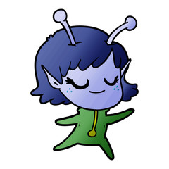 smiling alien girl cartoon