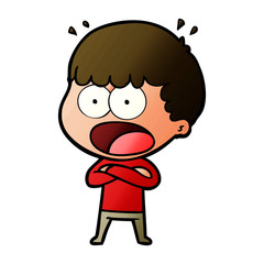 Obraz premium cartoon shocked man