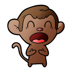 shouting cartoon monkey