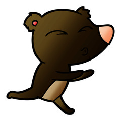 cartoon running bear