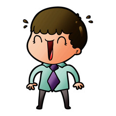 laughing cartoon man in shirt and tie