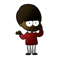 curious cartoon boy