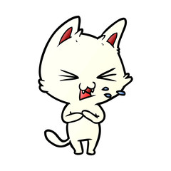cartoon cat hissing