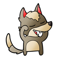 cartoon wolf laughing