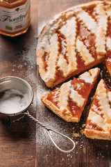 Pie with marmalade of apricots