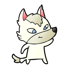 friendly cartoon wolf