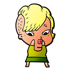 cartoon surprised girl