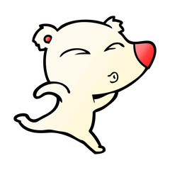cartoon whistling polar bear