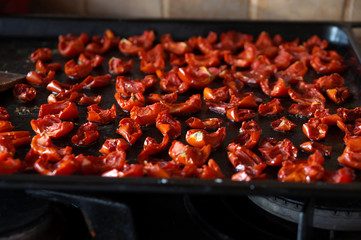 Tomatoes dried in house conditions