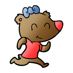 female bear jogging