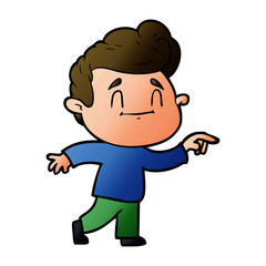 happy cartoon man