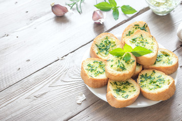 Garlic bread with herbs
