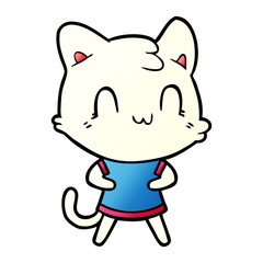 cartoon happy cat