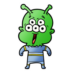 happy cartoon alien