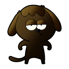 cartoon bored dog