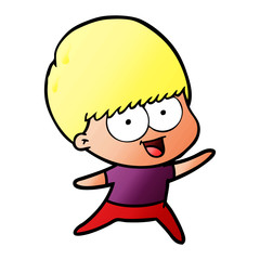 happy cartoon boy