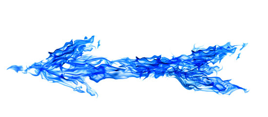 Fototapeta premium blue flame arrow isolated on white